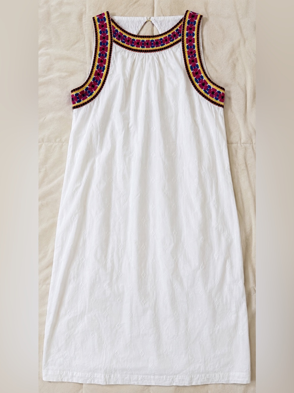 Old Navy White Embroidered Boho Shift Dress Size Small